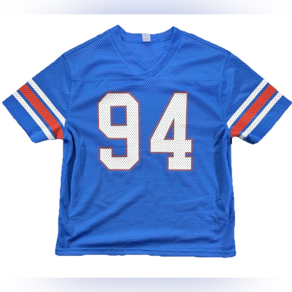 Football Jersey 94 Youth Medium 8 Blue Sporty Vintage Crop Athletic Preppy
